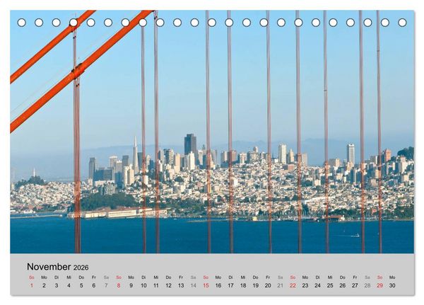 Produktbild: GOLDEN GATE BRIDGE Faszination San Francisco (Tischkalender 2026 DIN A5 quer), CALVENDO Monatskalender