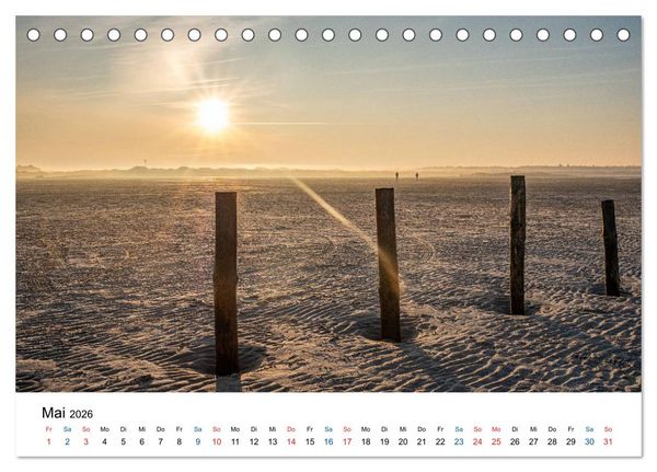 Produktbild: Lichtstimmungen in Sankt Peter-Ording (Tischkalender 2026 DIN A5 quer), CALVENDO Monatskalender