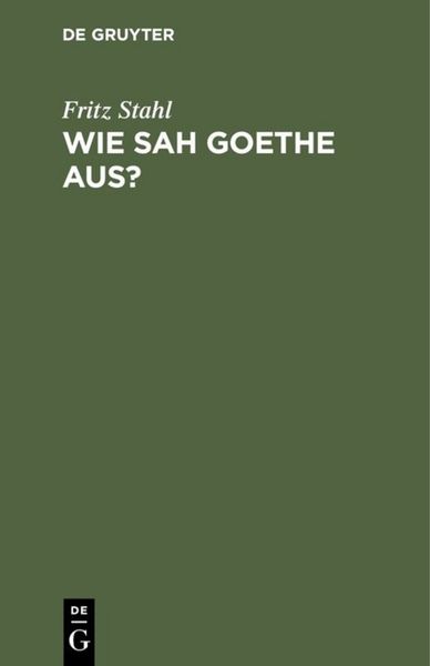 Produktbild: Wie sah Goethe aus?