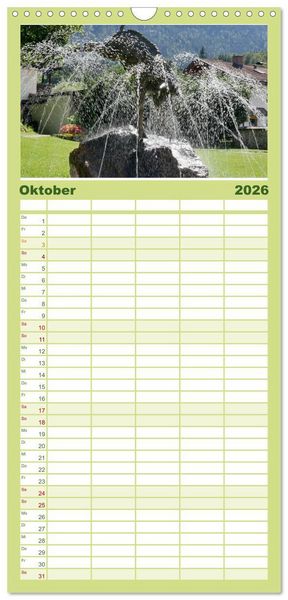 Produktbild: Familienplaner 2026 - Das Zugspitzegebiet mit 5 Spalten (Wandkalender, 21 x 45 cm) CALVENDO