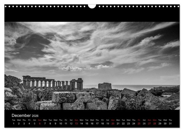 Produktbild: Black and White Sicily (Wall Calendar 2026 DIN A3 landscape), CALVENDO 12 Month Wall Calendar