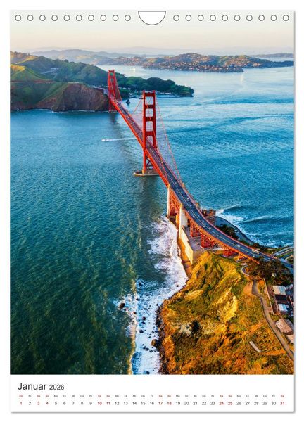 Produktbild: San Francisco - Eine Reise nach Kalifornien. (Wandkalender 2026 DIN A4 hoch), CALVENDO Monatskalender