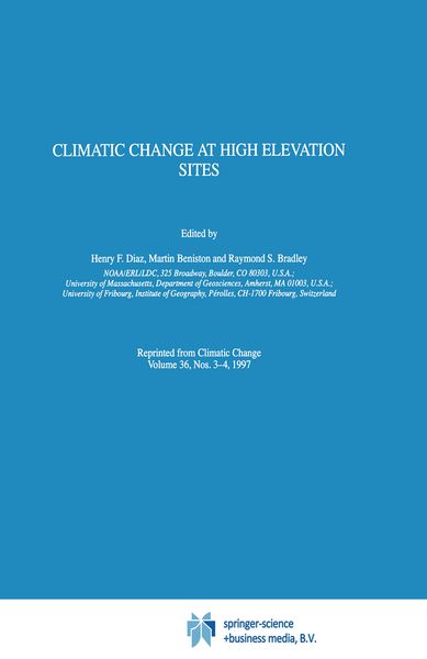Produktbild: Climatic Change at High Elevation Sites