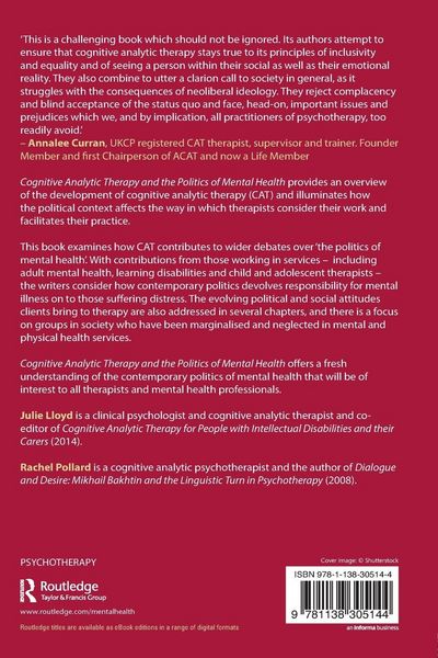 Produktbild: Cognitive Analytic Therapy and the Politics of Mental Health