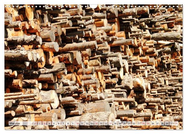 Produktbild: HOLZ - Stapel und St&auml;mme (Wandkalender 2026 DIN A3 quer), CALVENDO Monatskalender