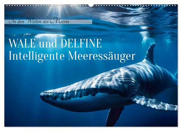 Wale und Delfine - Intelligente Meeressäuger (Wandkalender 2026 DIN A2 quer), CALVENDO Monatskalender