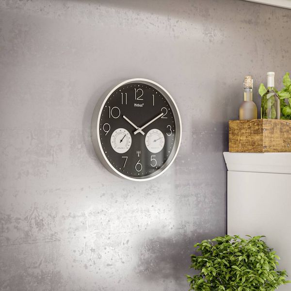 Produktbild: Mebus 12988 Funk Wanduhr 30cm x 30cm x 30cm x 4.5mm Silber