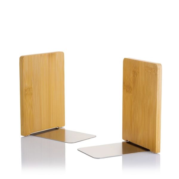 Produktbild: MyLibrary Buchst&uuml;tzen 2er-Set &ndash; Holz & Edelstahl
