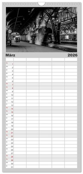 Produktbild: Familienplaner 2026 - Dampfloks in der DDR mit 5 Spalten (Wandkalender, 21 x 45 cm) CALVENDO