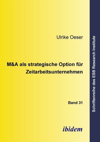 Produktbild: M&A als strategische Option f&uuml;r Zeitarbeitsunternehmen