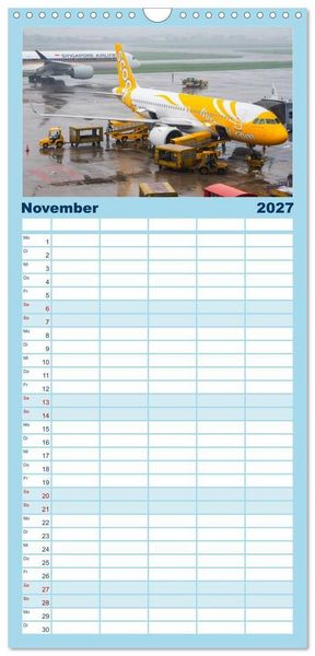 Produktbild: Familienplaner 2027 - Airbus A320 Das Brot und Butter Flugzeug mit 5 Spalten (Wandkalender, 21 x 45 cm) CALVENDO