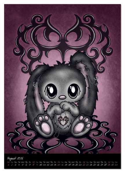 Produktbild: Gothic Fantasy Animals (High Quality Premium Wall Calendar 2026 DIN A2 portrait),CALVENDO 12 Month Wall Calendar