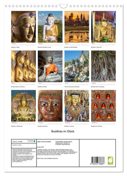 Produktbild: Buddhas im Gl&uuml;ck (Wandkalender 2026 DIN A3 hoch), CALVENDO Monatskalender