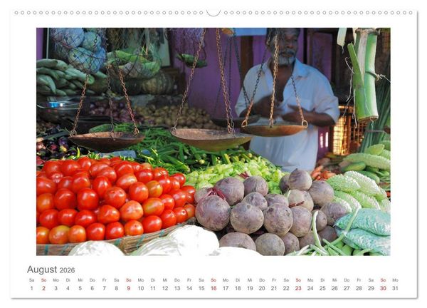 Produktbild: Farbenfrohes Kerala - Eindr&uuml;cke aus God&acute;s Own Country (Wandkalender 2026 DIN A2 quer), CALVENDO Monatskalender