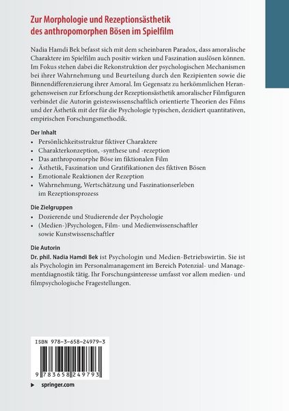 Produktbild: Zur Morphologie und Rezeptions&auml;sthetik des anthropomorphen B&ouml;sen im Spielfilm