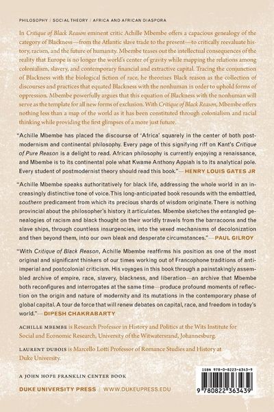 Produktbild: Critique of Black Reason