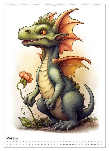 Produktbild: Drachen Kinder (Wandkalender 2026 DIN A2 hoch), CALVENDO Monatskalender