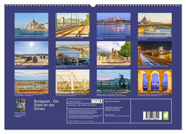 Produktbild: Budapest - Die Stadt an der Donau (hochwertiger Premium Wandkalender 2026 DIN A2 quer), Kunstdruck in Hochglanz