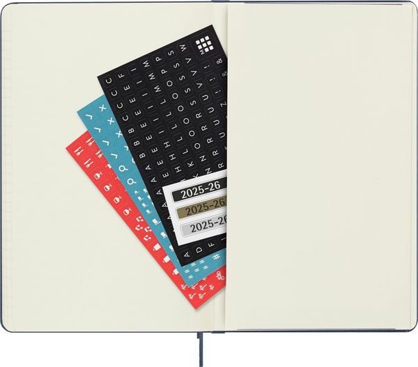 Produktbild: Moleskine 18 Monate Wochen Notizkalender 2025/2026, L/A5, 1 Wo = 1 Seite, Rechts linierte Seite, Fester Einband, Saphir