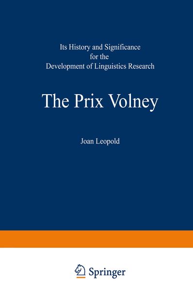 Produktbild: The Prix Volney: Its History and Significance for the Development of Linguistics Research