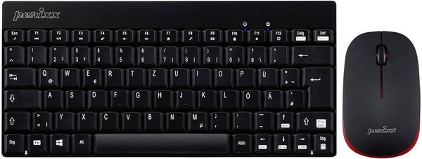 Perixx PERIDUO-712BDE USB Tastatur, Maus-Set Deutsch, QWERTZ Schwarz