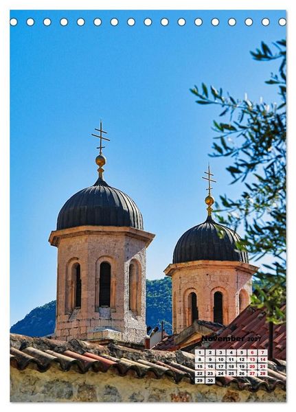 Produktbild: Kirchen rund um die Bucht von Kotor und in Budva (Tischkalender 2027 DIN A5 hoch), CALVENDO Monatskalender