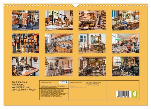 Produktbild: Traditionelles Handwerk, Werkst&auml;tten und Werkb&auml;nke im Focus (Wandkalender 2027 DIN A3 quer), CALVENDO Monatskalender