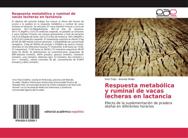 Produktbild: Respuesta metab&oacute;lica y ruminal de vacas lecheras en lactancia