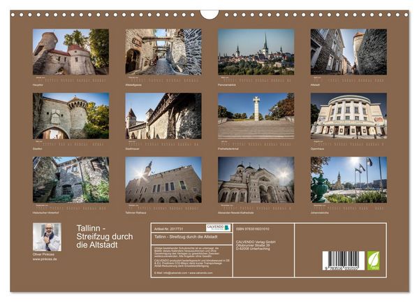 Produktbild: Tallinn - Streifzug durch die Altstadt (Wandkalender 2026 DIN A3 quer), CALVENDO Monatskalender
