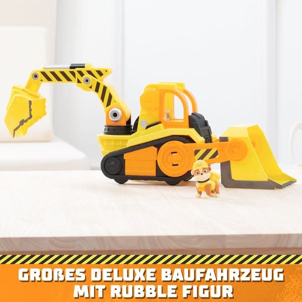 Rubble & Crew - Großes Planierraupen-Baufahrzeug mit Licht- und Geräuscheffekten (Deluxe Fahrzeug) und Rubble-Figur