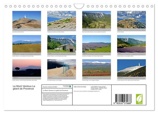 Produktbild: Le Mont Ventoux Le g&eacute;ant de Provence (Calendrier mural 2026 DIN A4 vertical), CALVENDO calendrier mensuel