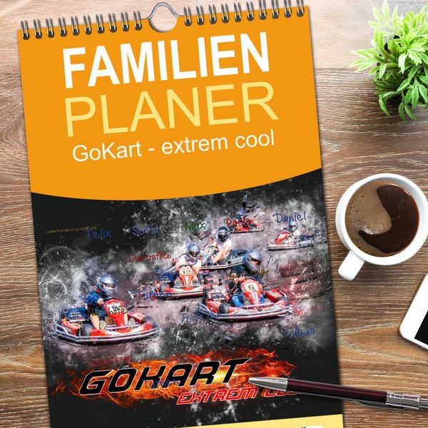 Produktbild: Familienplaner 2026 - GoKart - extrem cool mit 5 Spalten (Wandkalender, 21 x 45 cm) CALVENDO