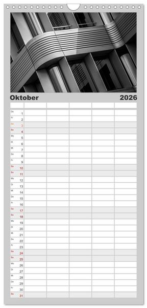 Produktbild: Familienplaner 2026 - Architektur - Fassaden im Detail 2026 mit 5 Spalten (Wandkalender, 21 x 45 cm) CALVENDO
