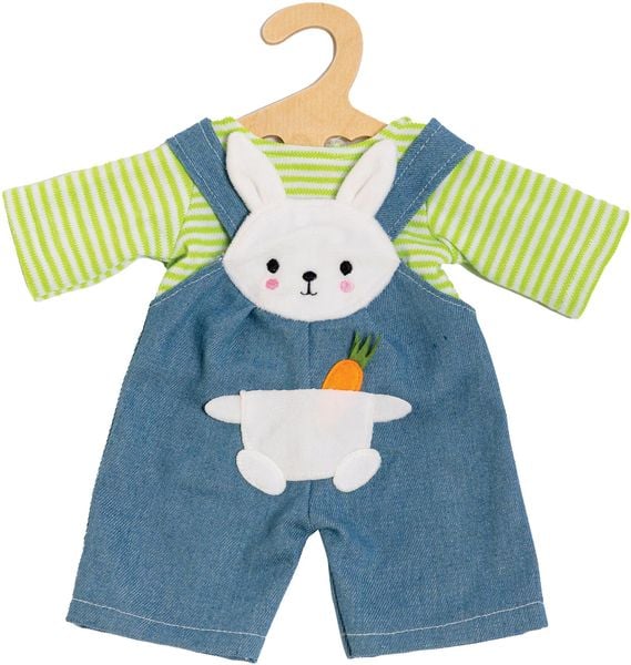 Puppen-Latzhose mit Ringelshirt ''Bunny Lou'', Gr. 28-35 cm