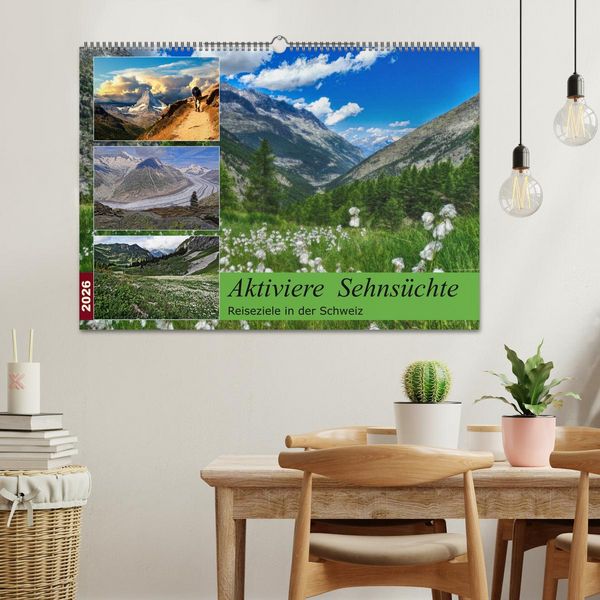 Produktbild: Aktiviere Sehns&uuml;chte Reiseziele in der Schweiz (Wandkalender 2026 DIN A2 quer), CALVENDO Monatskalender