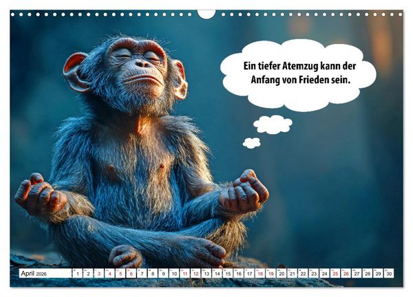 Produktbild: Stille Pfoten, weise Worte - Tiere zeigen dir den Weg zu mehr Gelassenheit (Wandkalender 2026 DIN A3 quer), CALVENDO Monatskalender