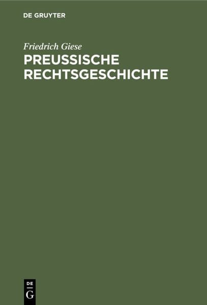 Produktbild: Preu&szlig;ische Rechtsgeschichte