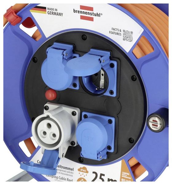 Produktbild: Brennenstuhl 1182690200 Kabeltrommel 25 m Orange CEE-Stecker 16 A 3polig