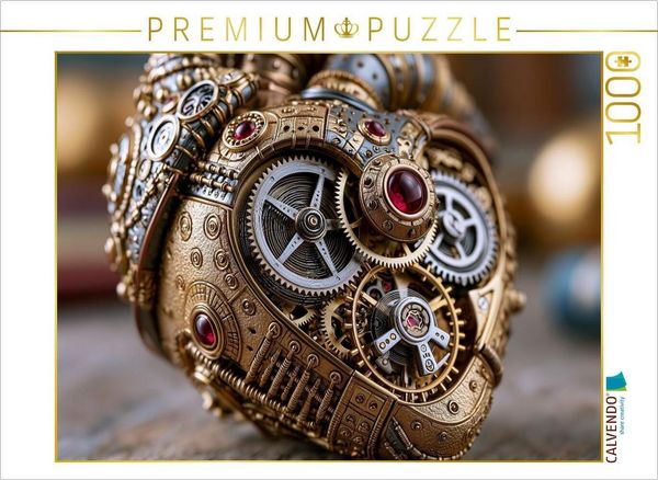 CALVENDO Puzzle Herz aus Uhrwerken und rotierenden Radern | 1000 Teile Lege-Größe 64x48cm Foto-Puzzle für glückliche Stunden