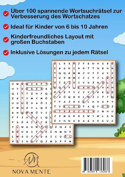 Produktbild: Wortsuchspiel R&auml;tselbuch f&uuml;r Kinder von 6 bis 10 Jahren