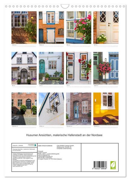 Produktbild: Husumer Ansichten, malerische Hafenstadt an der Nordsee (Wandkalender 2026 DIN A3 hoch), CALVENDO Monatskalender