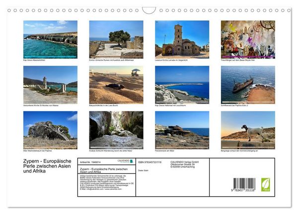 Produktbild: Zypern - Europ&auml;ische Perle zwischen Asien und Afrika (Wandkalender 2026 DIN A3 quer), CALVENDO Monatskalender