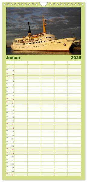 Produktbild: Familienplaner 2026 - Helgoland mit 5 Spalten (Wandkalender, 21 x 45 cm) CALVENDO