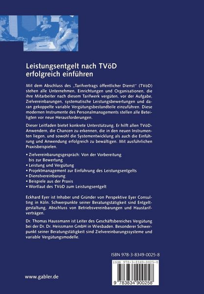 Produktbild: Leistungsentgelt nach TV&Ouml;D erfolgreich einf&uuml;hren