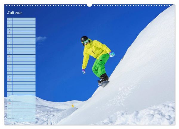 Produktbild: Ski und Snowboard - Leidenschaft im Schnee (Wandkalender 2026 DIN A2 quer), CALVENDO Monatskalender
