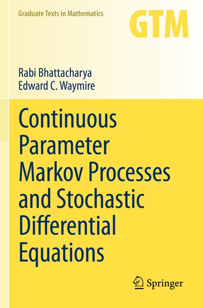 Produktbild: Continuous Parameter Markov Processes and Stochastic Differential Equations
