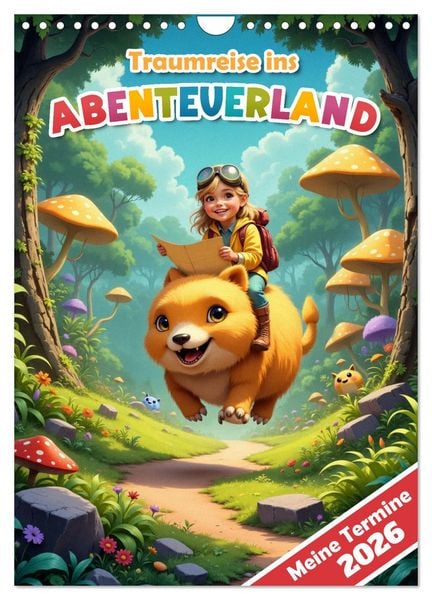 Traumreise ins Abenteuerland - Planer für Kinder (Wandkalender 2026 DIN A4 hoch), CALVENDO Monatskalender