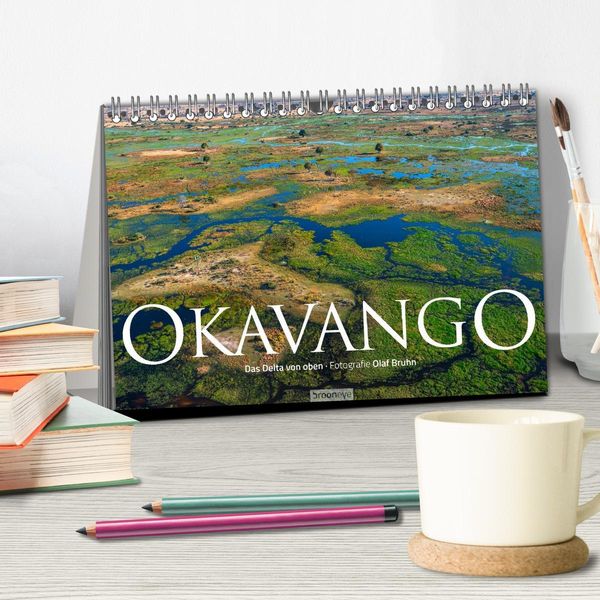 Produktbild: Okavango - Das Delta von oben (Tischkalender 2026 DIN A5 quer), CALVENDO Monatskalender