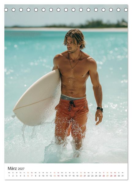 Produktbild: Karibik Surfer (Tischkalender 2027 DIN A5 hoch), CALVENDO Monatskalender