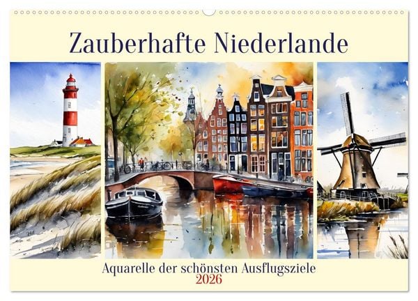 Produktbild: Zauberhafte Niederlande (Wandkalender 2026 DIN A2 quer), CALVENDO Monatskalender